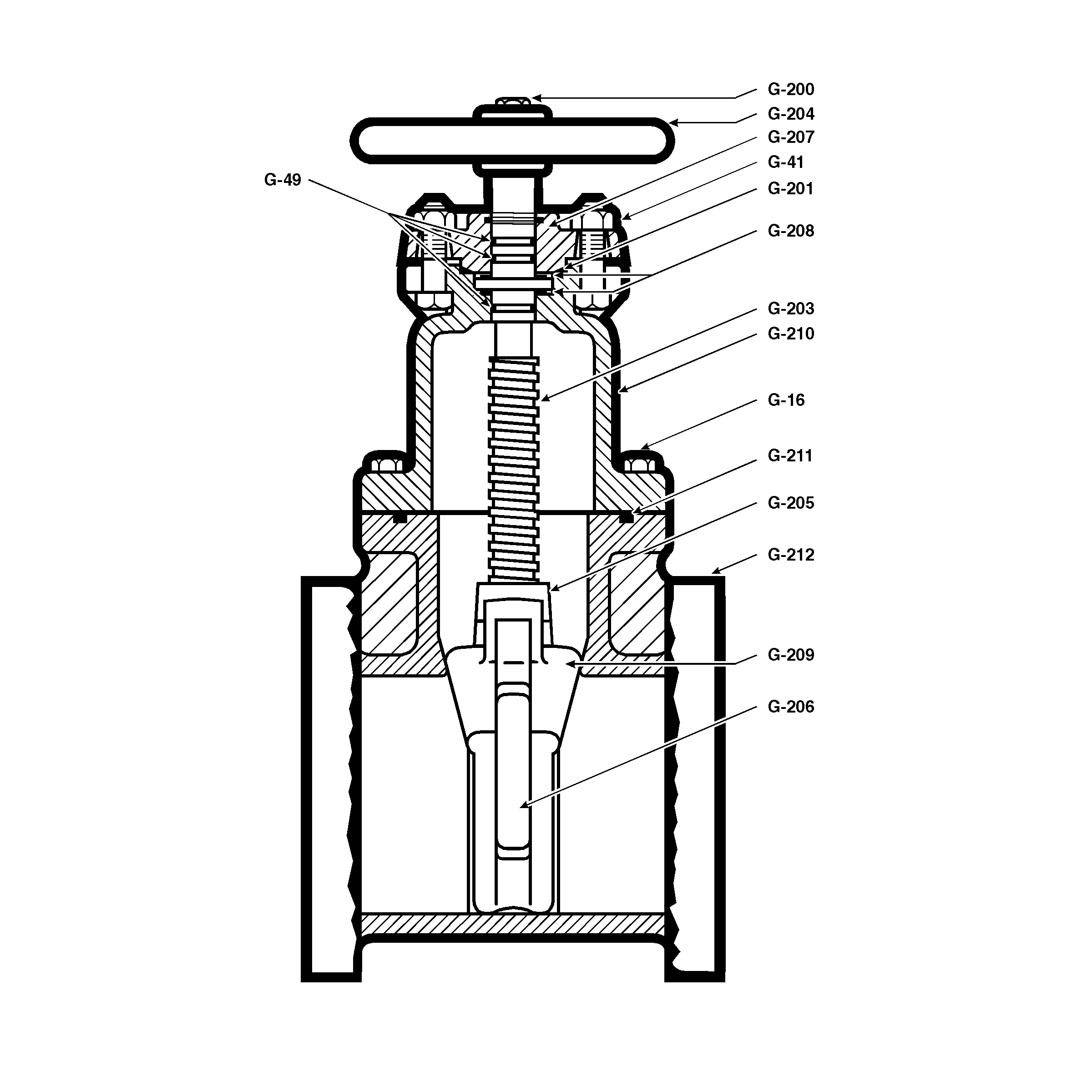 A-USP2 3in - 12in FLxFL Parts Diagram