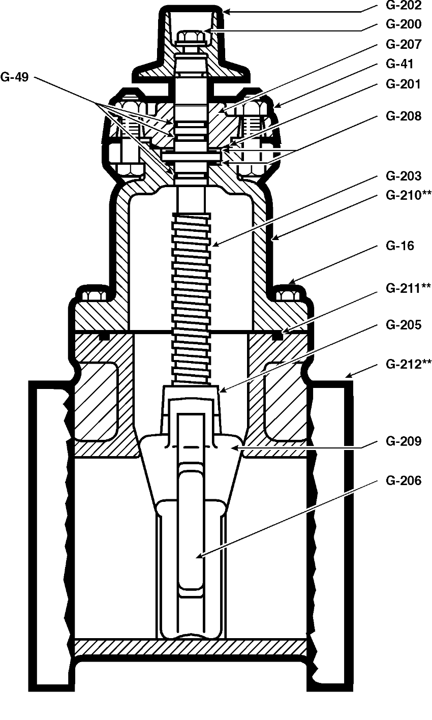 T-USP1 Tapping Valve MJ FL Parts Drawing