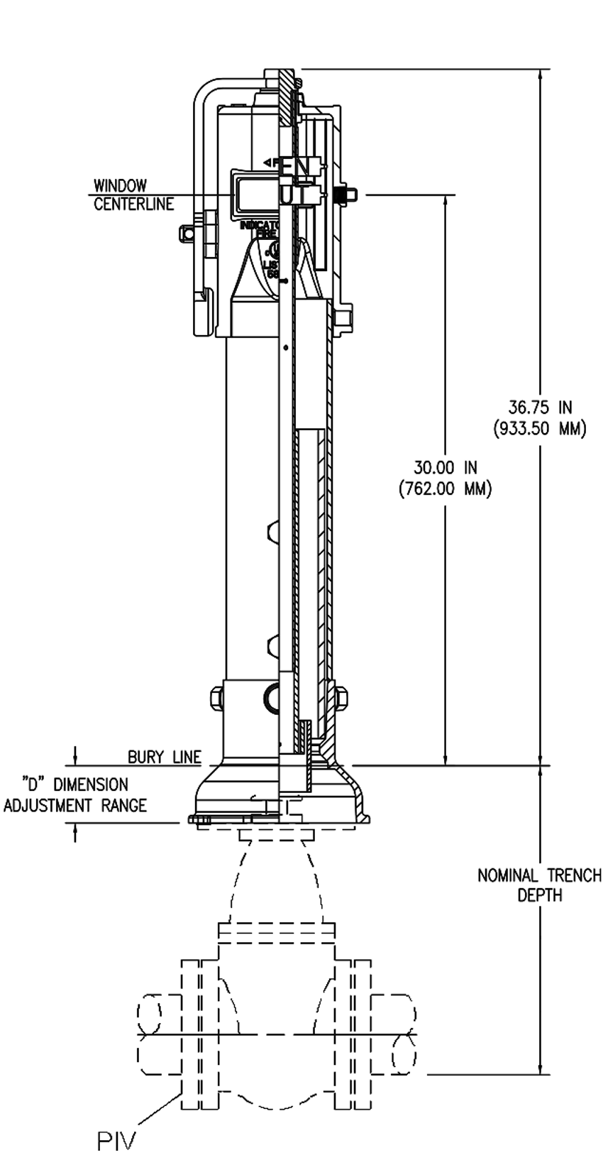 U-20806 U-20807 Shallow Bury Dimensions Drawing